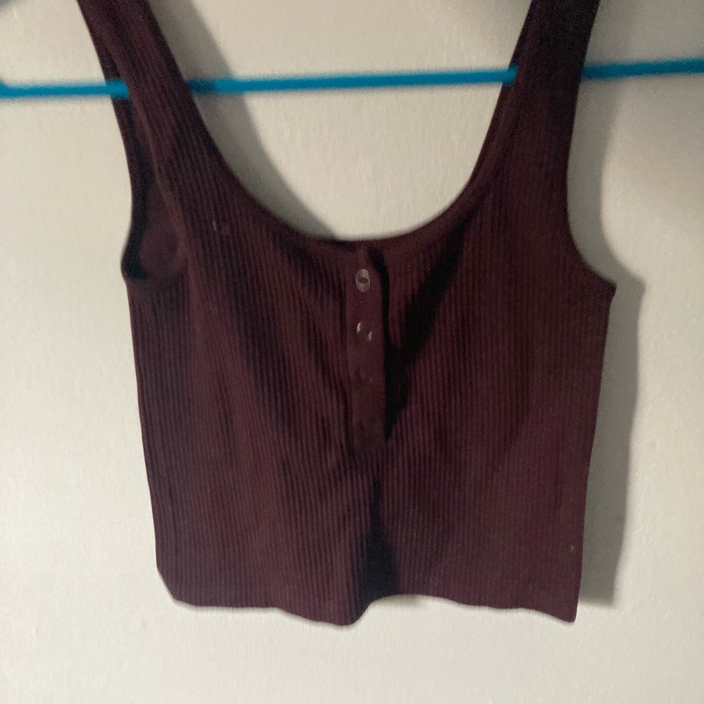 Aeropostale Maroon Ribbed Tank Top